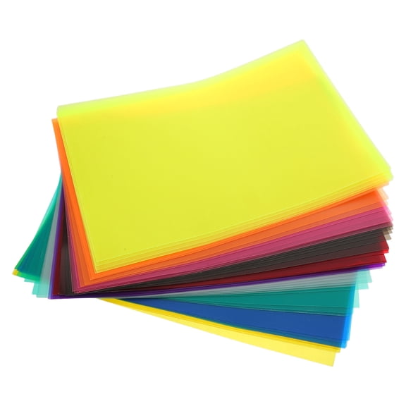 OUNONA Translucent Plastic Cellophane Sheets Assorted Colors for Creative DIY Wrapping and Decorations