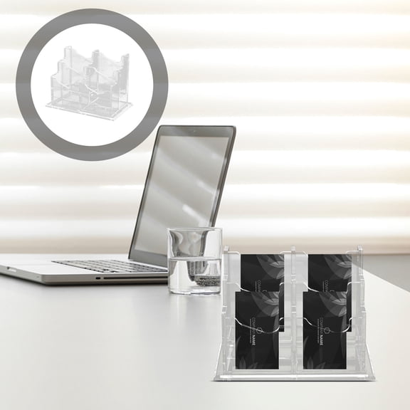 NUOLUX desktop cards holder acrylic transparent modern minimalist business professionals 1Pack