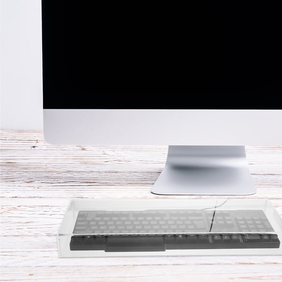 OUNONA Clear Acrylic Keyboard Cover Protective Case Spill-Resistant Keyboard Protector for Home and Office Use