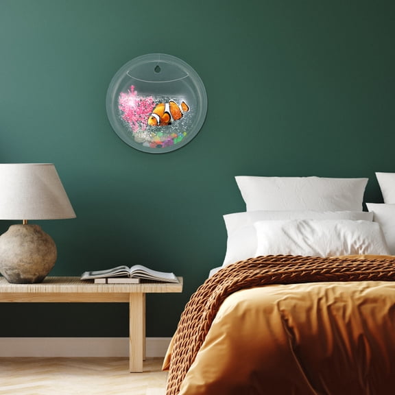OUNONA Transparent Acrylic Wall Mounted Fish Tank for Home Decor with Sturdy Durable Design