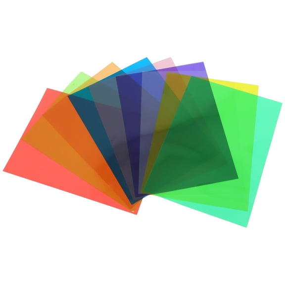 OUNONA Transparent Colored Cellophane Sheets for DIY Crafts Durable PVC Material in Assorted Colors