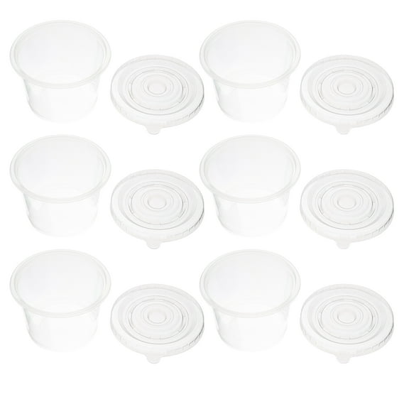 LABELEPH Transparent Disposable Portion Cups for Beverages Jelly Yogurt with Lids 10 5oz
