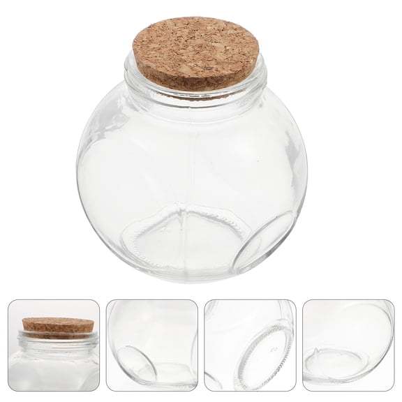 OUNONA Transparent Glass Storage Jar with Stopper Design for Home Use Perfect for Gifts and Essentials 1pc