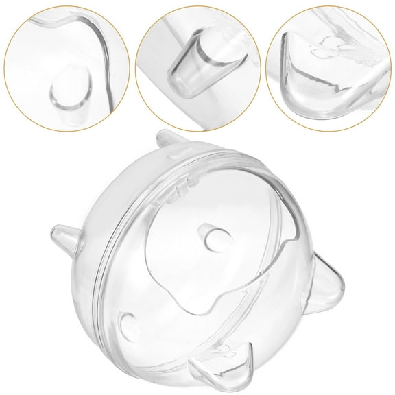 OUNONA Transparent Plastic Hamster Sand Bathroom Small Pet Bathtub and Toilet for Hamsters and Mice 7.5 x 5.5 x 2.5 Inches