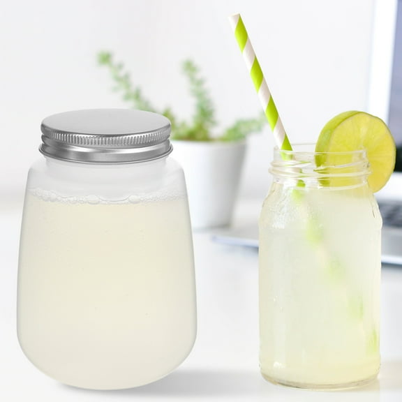 OUNONA Transparent Plastic Milk Tea Bottles for Storage Use Portable Wide Mouth 10pcs