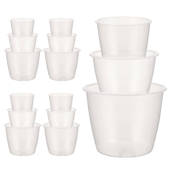 OUNONA Transparent Plastic Rice Measuring Cup for Kitchen with Smooth Surface and Stackable Pieces