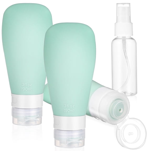 OUNONA Leak-Proof Refillable Travel Liquid Containers, Small Portable Tube Bottles for Toiletries and Personal Care Storage Set