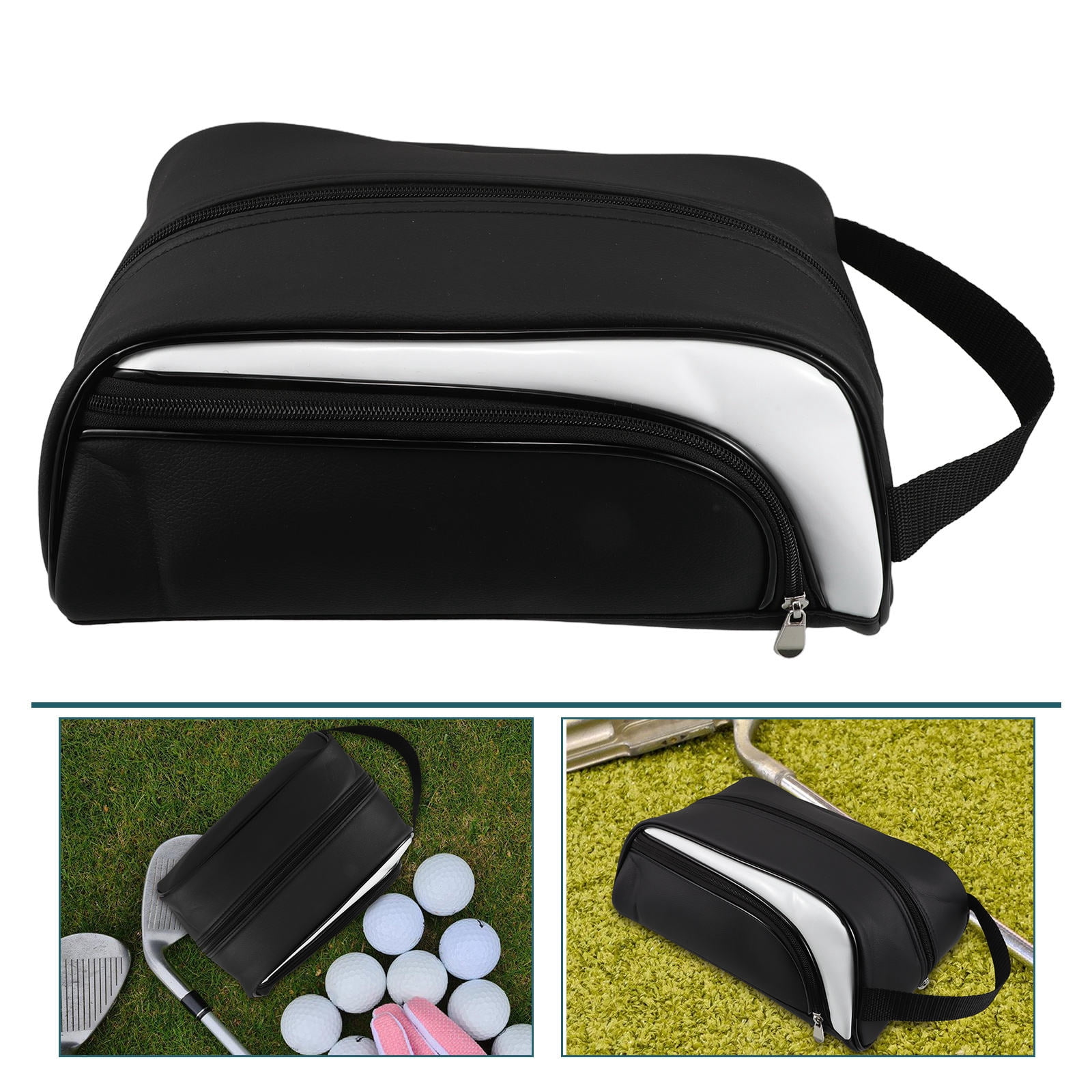 OUNONA Travel Shoe Bag for Golf Shoes, Multi-Purpose PU Carry Bag, 1 Pack, Perfect for Sports and Outdoor Enthusiasts
