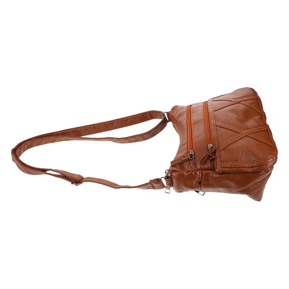OUNONA Light Brown Soft Crossbody Purse, Large Capacity, Multilayer, Ideal for Moms, Daily Use