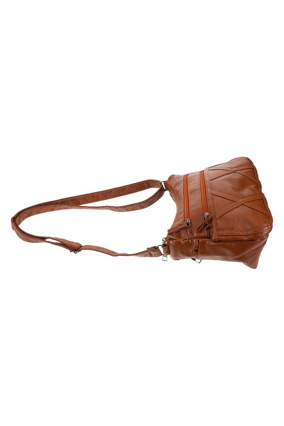 Light Brown Mommy Shoulder Bag, Soft Polyester-Cotton, Spacious and Organized for Daily Use
