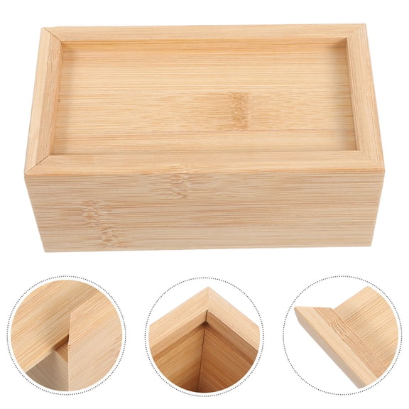 OUNONA Decorative Small Wood Box with Lid Light Yellow Natural Aesthetic for Home Decoration 1Pack