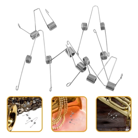 OUNONA Trumpet Euphonium Key Springs Musical Instrument Accessories Durable Metal Silver 6pcs