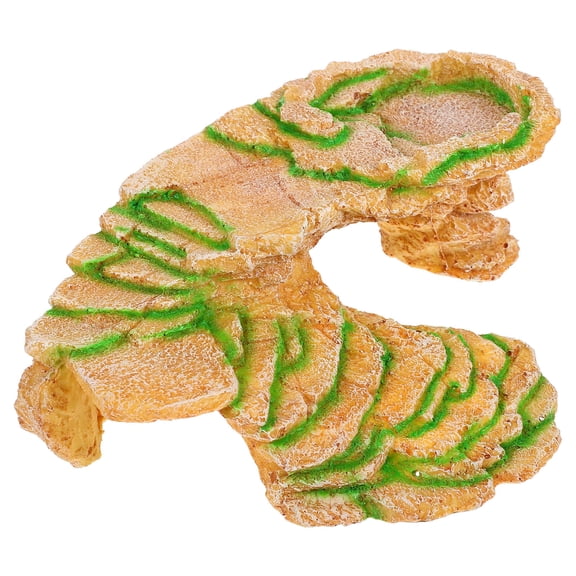 OUNONA Turtle Basking Platform Hiding Cave Tortoise Reptile Indoor Khaki