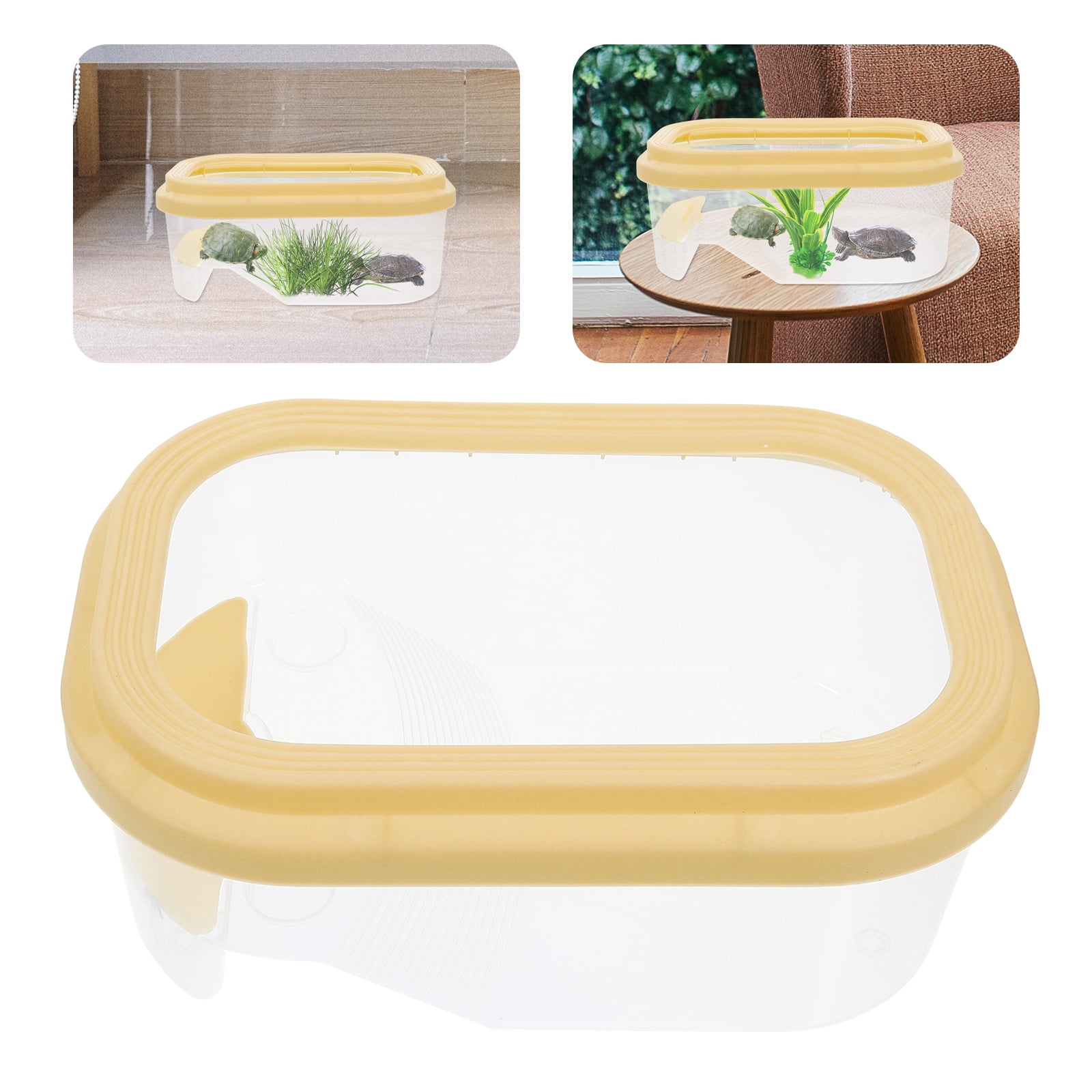 OUNONA Turtle Breeding Container Turtle Raising Tank Small Fish Tank Multi-use Turtle Tank