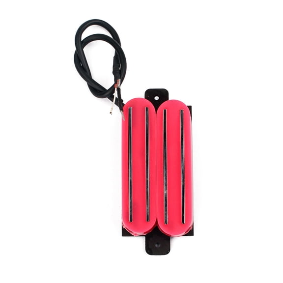 OUNONA Twin Pickup Dual Hot Rail Humbucker Neck Pickup With 4 Wires for ST / TL Electric Guitar Replacement Parts (Red)