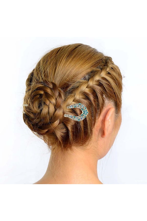 U-Shaped Double Prong Hair Pins for Girls, Stylish Hairstyle Accessory, 1 Piece Hair Clip