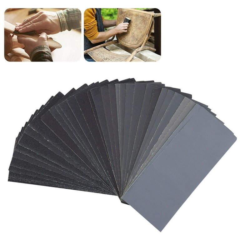 OUNONA UEETEK 54pcs 60 to 3000 Grit Sandpaper Assortment Wet Dry Sand Paper  for Automotive Sanding Wood 