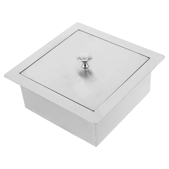 OUNONA Built in Countertop Trash Can Lid Plated Silver Stainless Steel Flip Cover for Kitchen Spaces