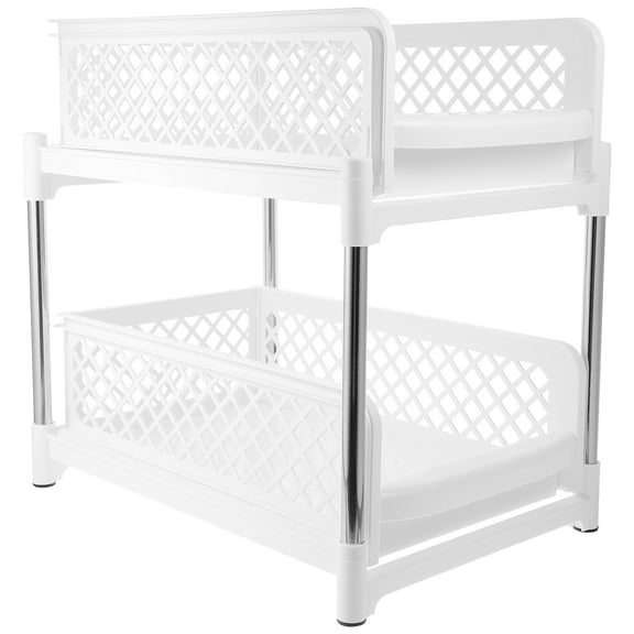 OUNONA Under The Kitchen Sink Organizer Pull Out Organizer for Countertop Bathroom Cabinet Storage Rack