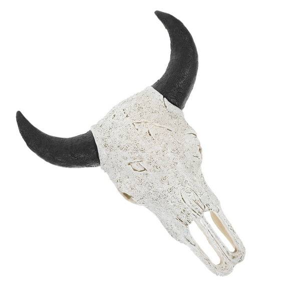OUNONA Unique Bull Horn Skull Head Wall Decor Easy To Install Suitable For Home Office Party Decoration Faux Animal Head Wall Mount Art