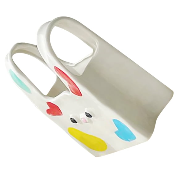 Tineasur Small Ceramic Vase Handbag Shaped Multi Colored Modern Home Decor 1 Set