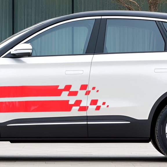 OUNONA Universal Car Side Skirt Decal Auto Body Racing Stripe Graphic Stickers Exterior Modified Decoration Accessories