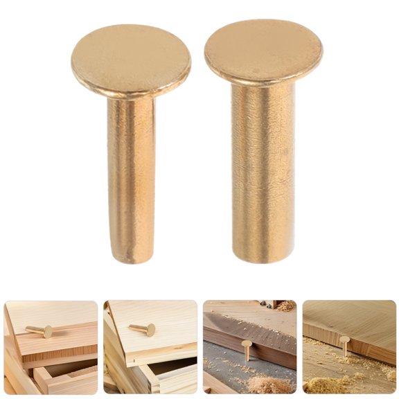 OUNONA 14 Pairs Copper Handle Rivets for Household Cutlery Repair, Universal Fit Pins for Kitchen Maintenance