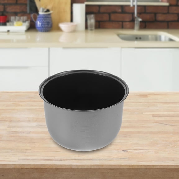 OUNONA Dark Grey Rice Cooker Inner Pot Replacement Thick Aluminum Alloy Liner for Even Heating and Easy Cleaning