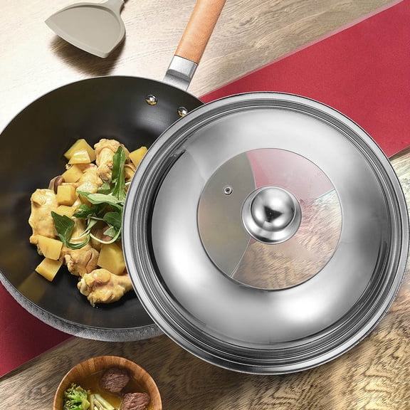 OUNONA Universal Metal Pan Cover for Kitchen Use, and Dishwasher , Heavy Duty Construction for Cooking