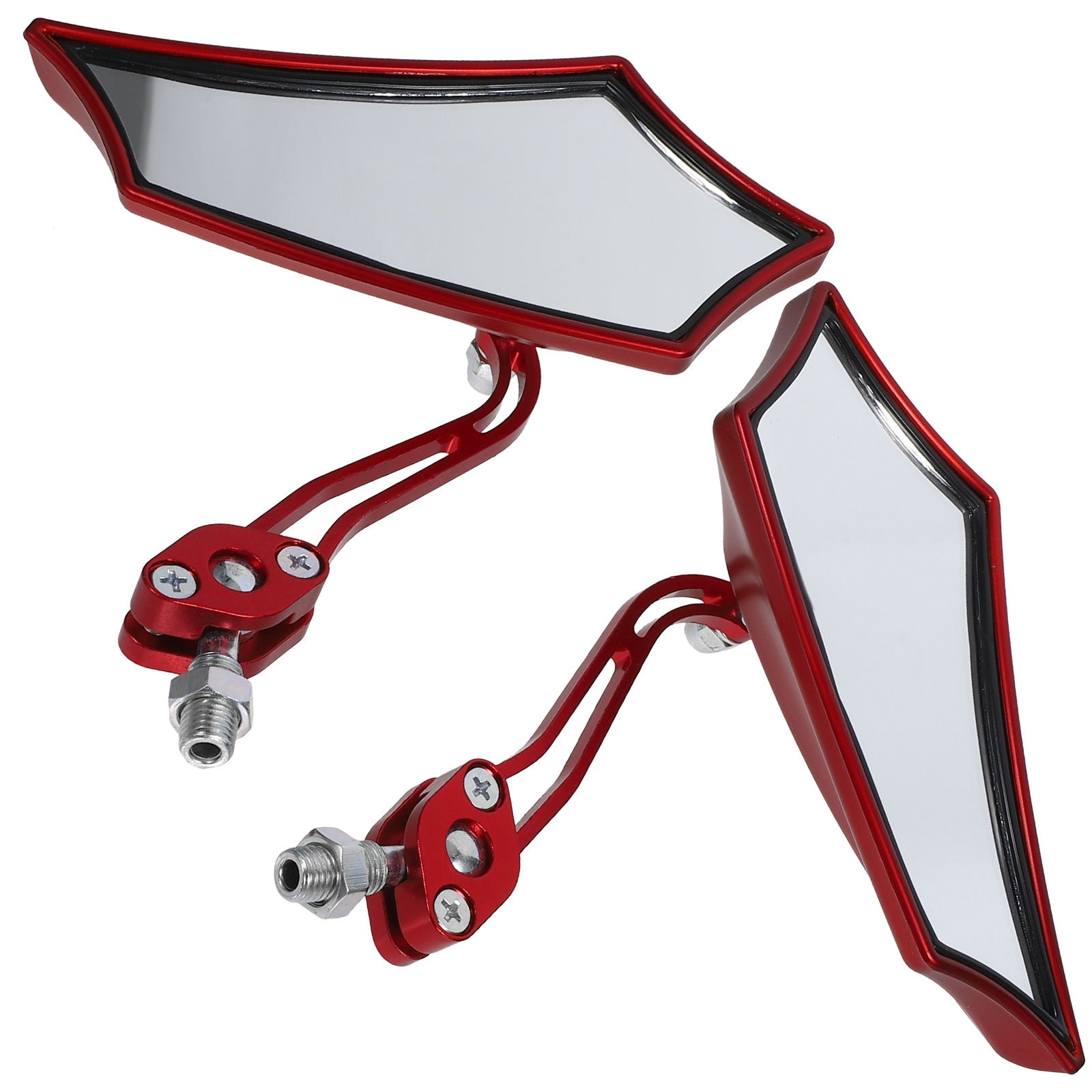 OUNONA Universal Motorcycle Handlebar Mirrors for Motorbike Use Red Adjustable Rearview 1 Set