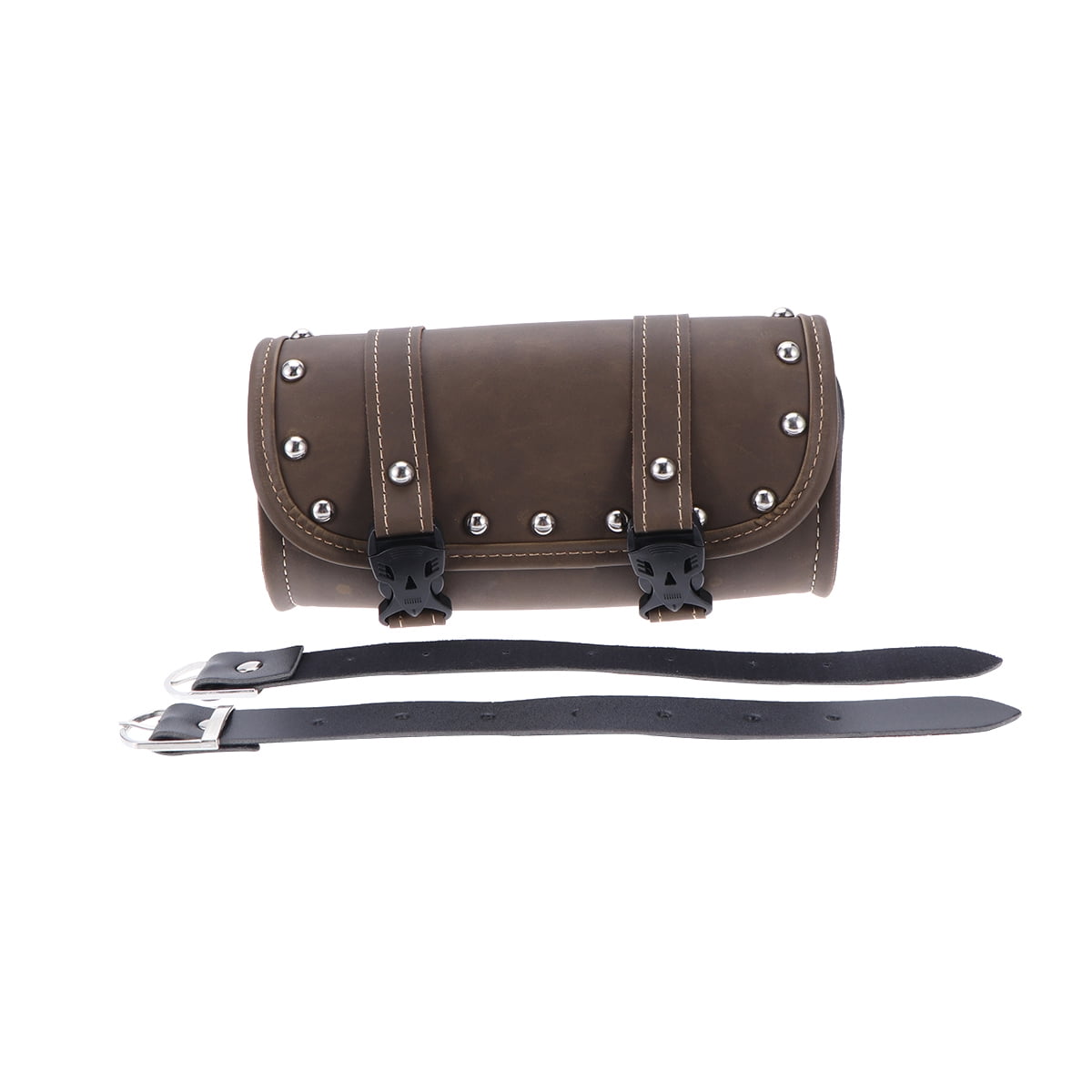 OUNONA Universal Motorcycle Saddlebag Waterproof Tool Bag Mounting Strap Round Storage Bag Green