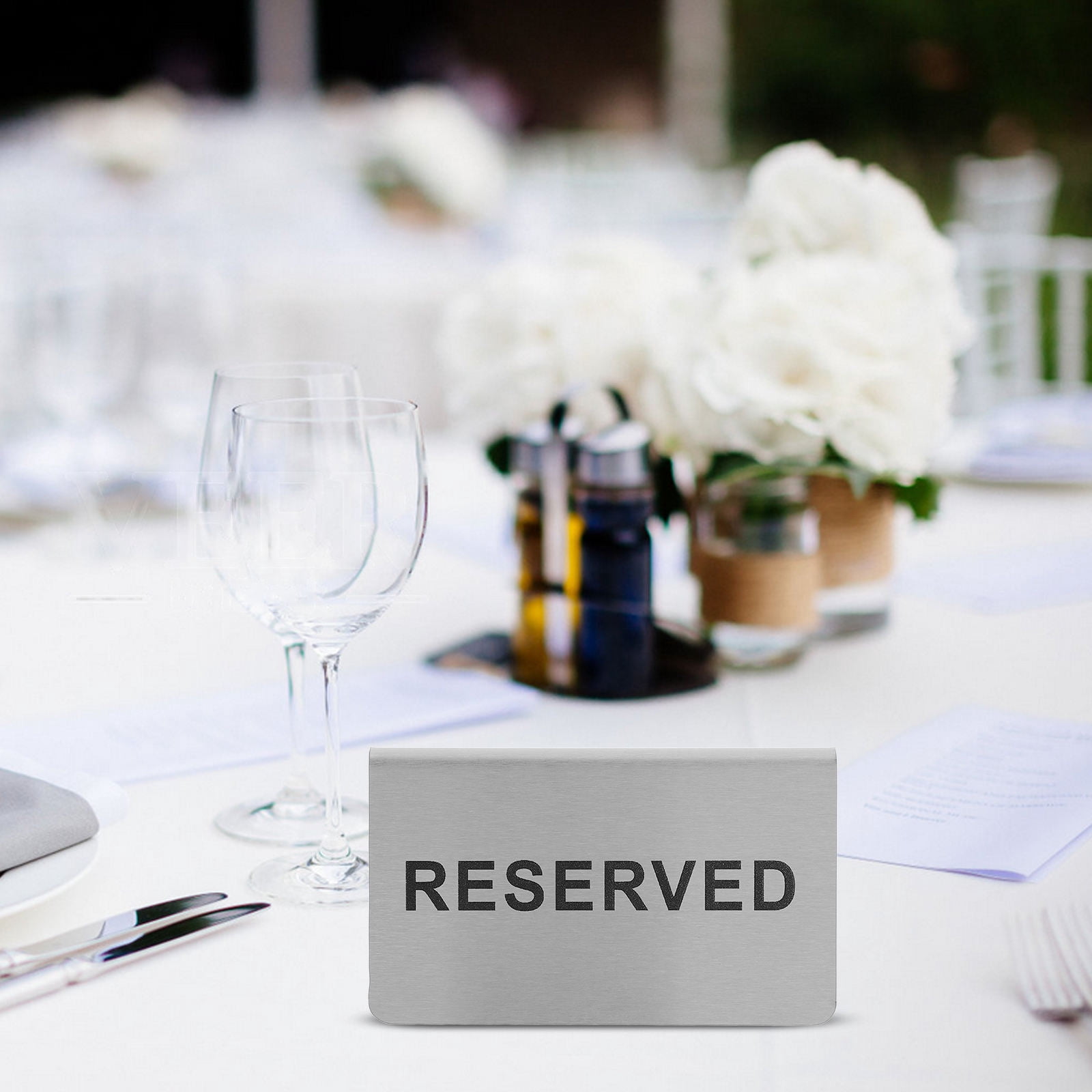 Reserved. Sign Silver OUNONA Reserved Sign in Stainless Steel for Decor Silver Color and ...
