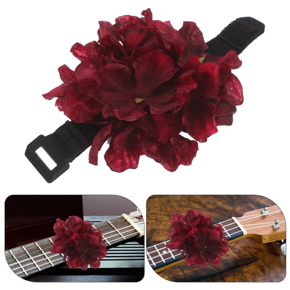 OUNONA Versatile Dark Red Guitar String Mute Damper for Electric Guitar and Bass