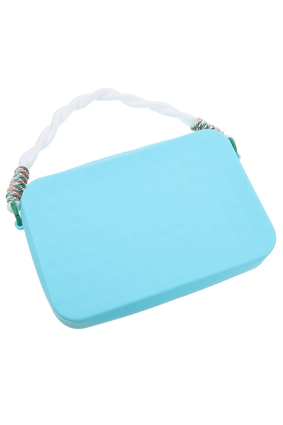 Versatile Sky Blue Beach Tote Bag with Waterproof Silicone Phone Holder and Organizer Pouch