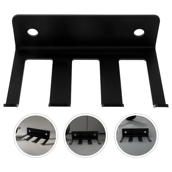 OUNONA Vertical Barbell Wall Rack in Black Steel - Space-Saving Gym Storage for Garage and Home Workout Equipment