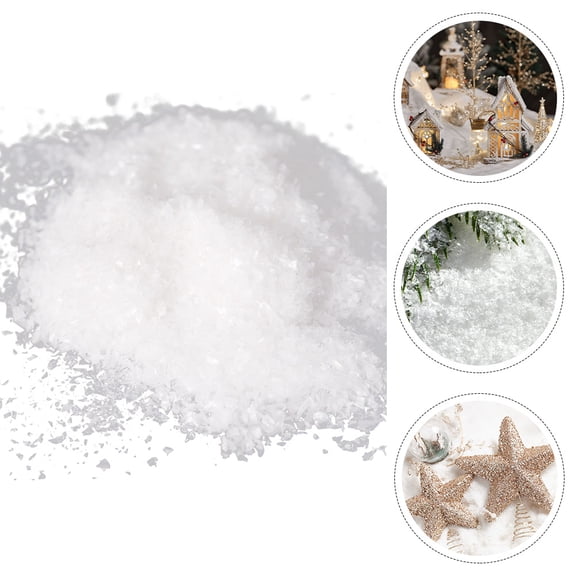 OUNONA Village Snowflakes Christmas Decoration Fake Snow Snow Props 1x1cm White