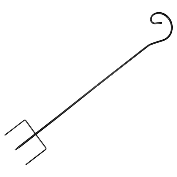 OUNONA Black Shepherd Hook for Lanterns, Garden Plant Hanger, Outdoor Metal Decorative Hook, 1 Piece