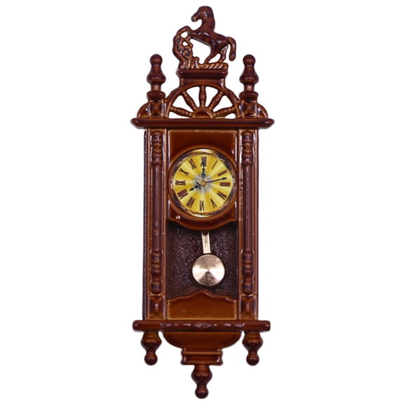 OUNONA Classical Decorative Clock Indoor Wall Clock Pendulum Miniature 1Pcs
