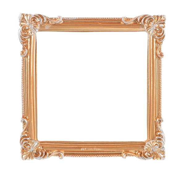 OUNONA Golden Vintage Resin Photo Frame Set for Home Decoration Easy to Display Design Wallet Size 4 x 6 Inches