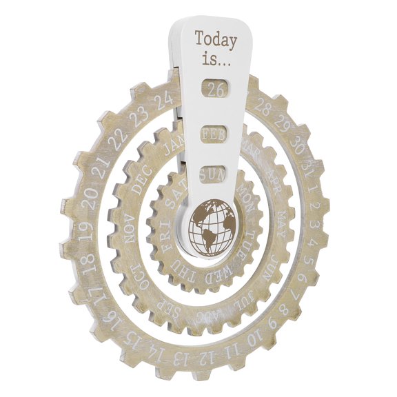 OUNONA Perpetual Wooden Calendar Multi Color Sturdy Material for Party Decoration