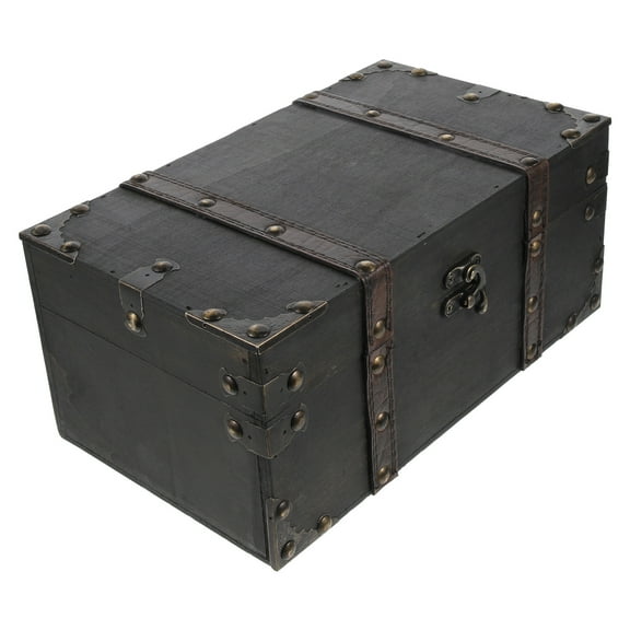 OUNONA Vintage Storage Box Jewelry Retro Sundries Organizer Lockbox for Keys Treasure Chest Crate Toy Bins