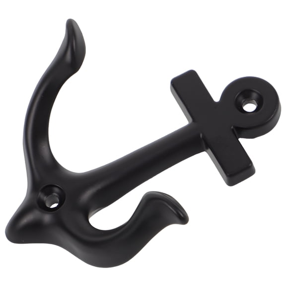 OUNONA Vintage Style Anchor Coat Hook Black Metal Heavy Duty Wall Mounted for Entryway