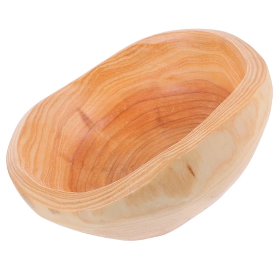 OUNONA Vintage Style Wooden Fruit Tray Food Serving Snacks Platter Decorative Fruit Bowl And Salad Tray Solid Wood Bowl Rustic Wooden Food Bowl