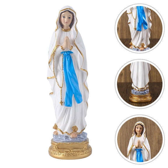 OUNONA Virgin Mary Resin Statue for Home Desktop Figurine Decoration 6.5 Inches