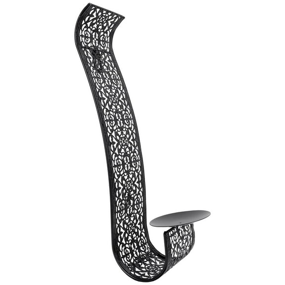 NUOLUX Candlestick Holders Iron Black Simple Modeling Romantic Atmosphere 1Pack 14.8x5.1in