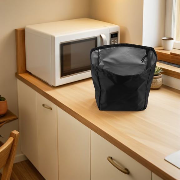 OUNONA Black Waffle Maker Cover with Thick Fabric for Kitchen Countertop and Appliance Dust Shield