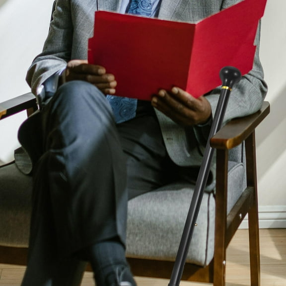 OUNONA Nonslip Cane Handle Dark Red Ergonomic Grip for Seniors 1Pack