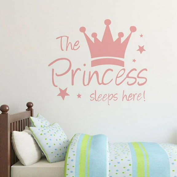OUNONA Cartoon Wall Adorn Pink PVC 1Set Removable Wall Sticker