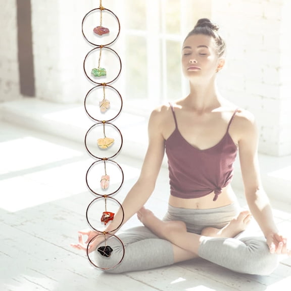 OUNONA Wall Hanging Decor New Year Pendant Chakra Gemstones Hanger 7