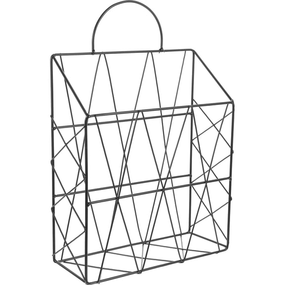 OUNONA Wall-Hanging Magazine Rack Decorative Metal Wire Holder for Newspapers Files Storage